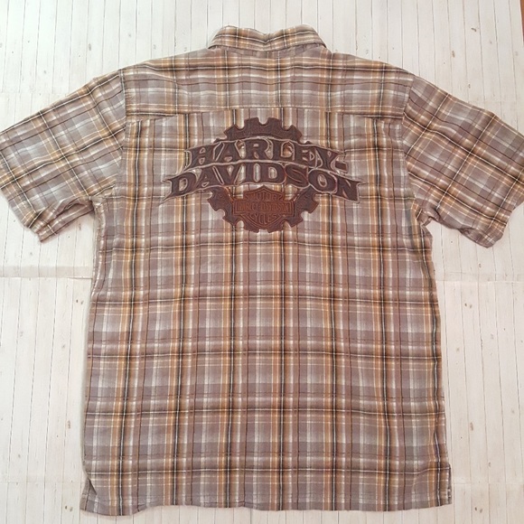 HARLEY-DAVIDSON | Men's Spellout Plaid Button Down - Picture 7 of 8